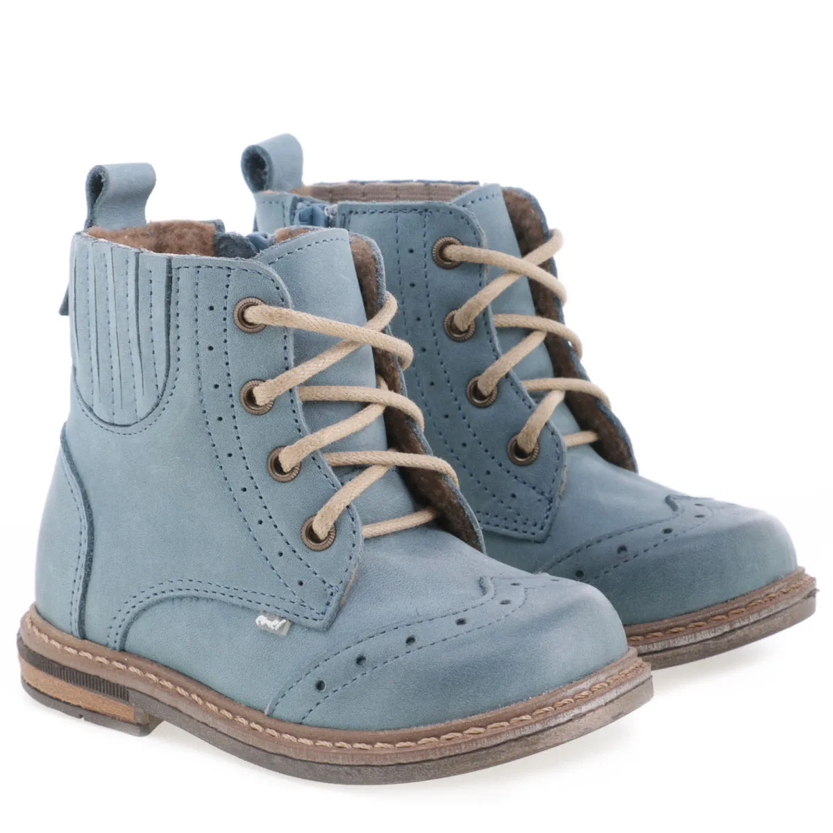 (2519-20) Emel winter shoes - blue brogue