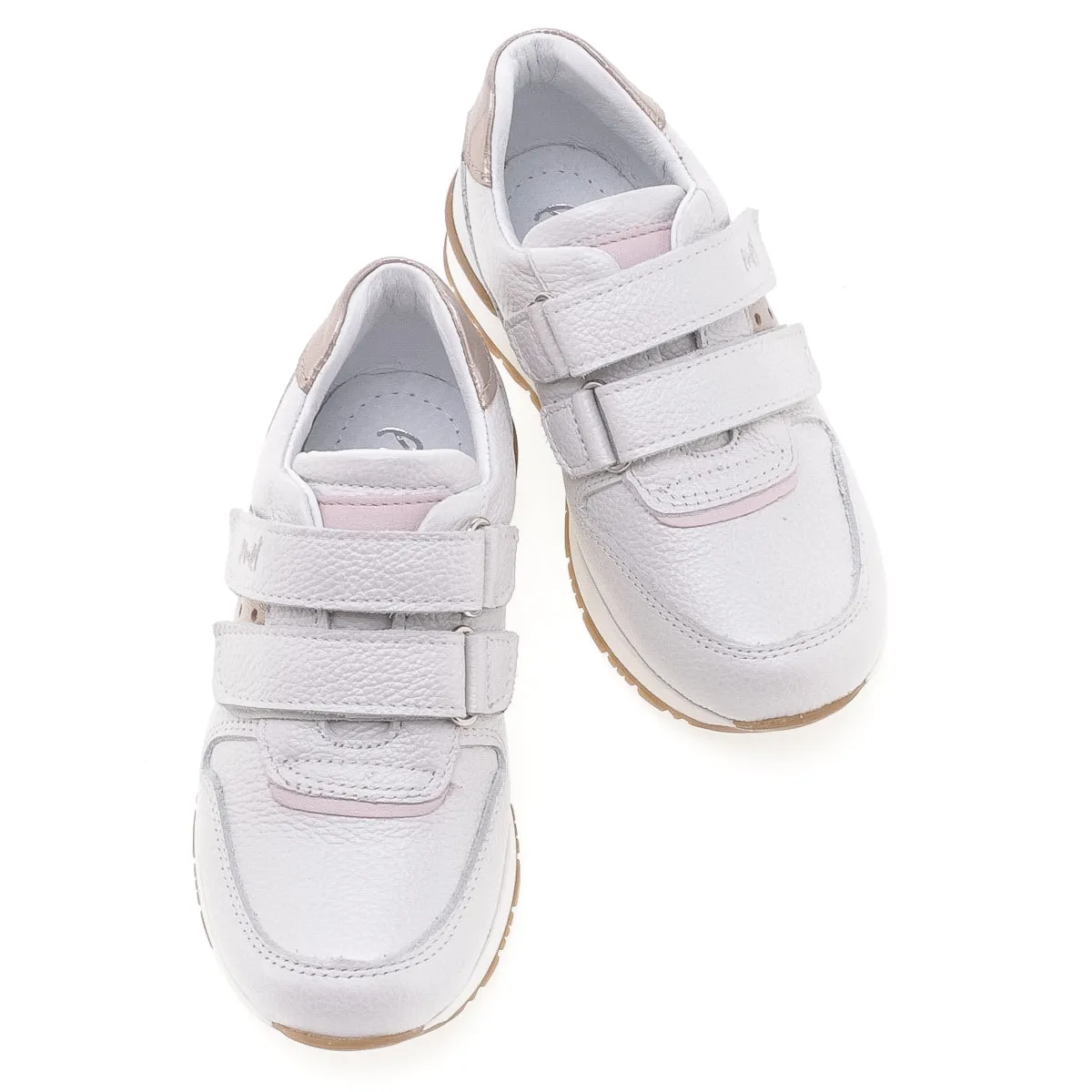 (2683-18) Low Velcro sneaker shiny white