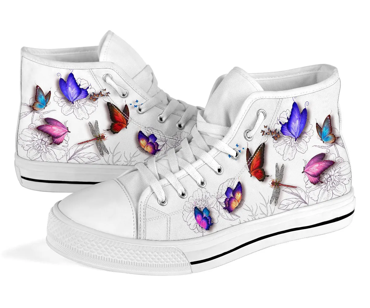 3D Butterflies High Top