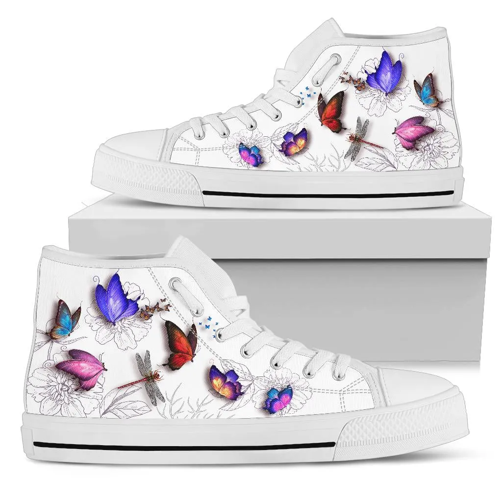 3D Butterflies High Top