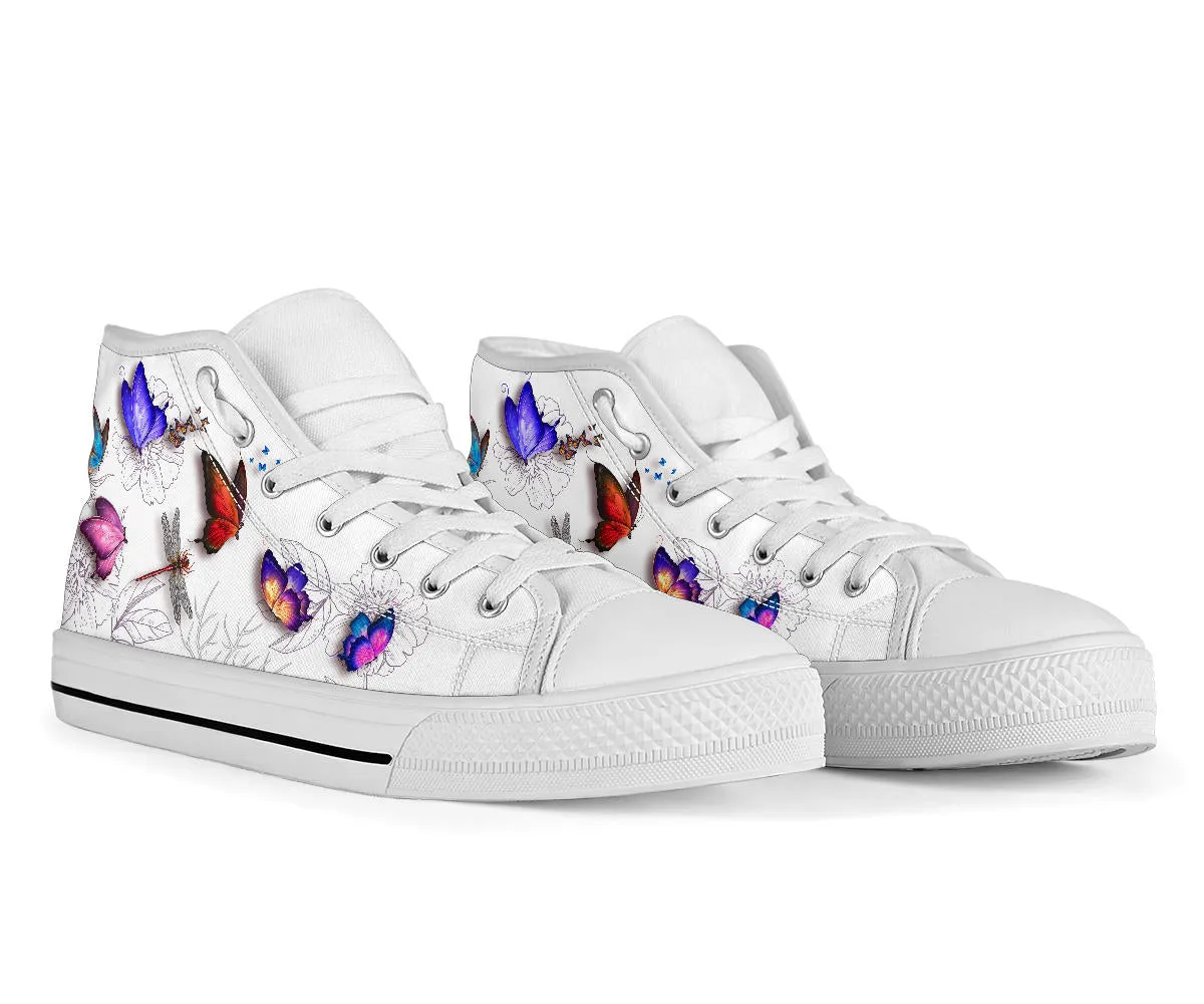 3D Butterflies High Top