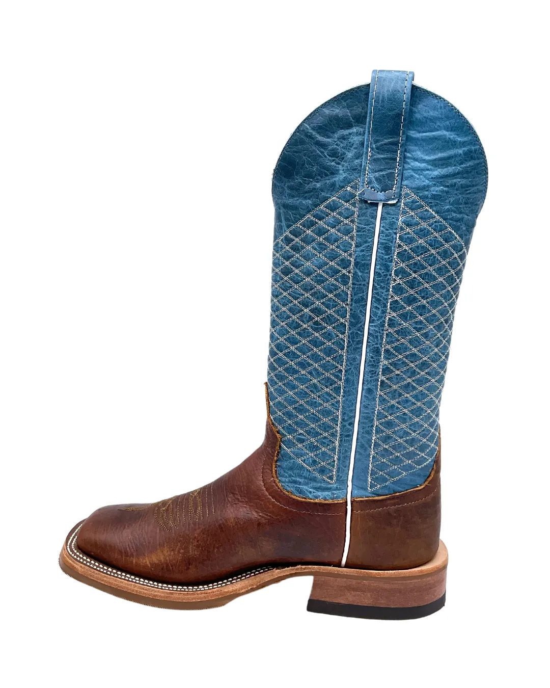 'Anderson Bean' Men's 13" Western Square Toe - Bison / Blue Lava