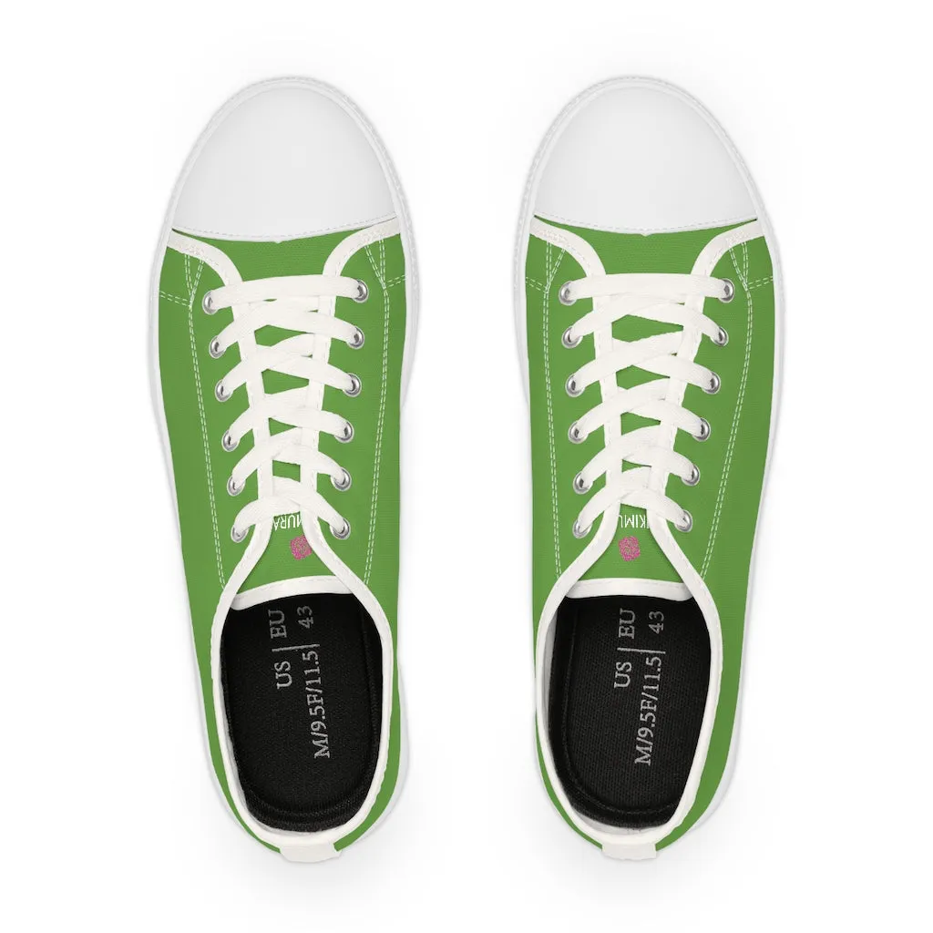 Apple Green Color Men's Sneakers, Best Solid Green Color Men's Low Top Sneakers Tennis Canvas Shoes (US Size: 5-14)