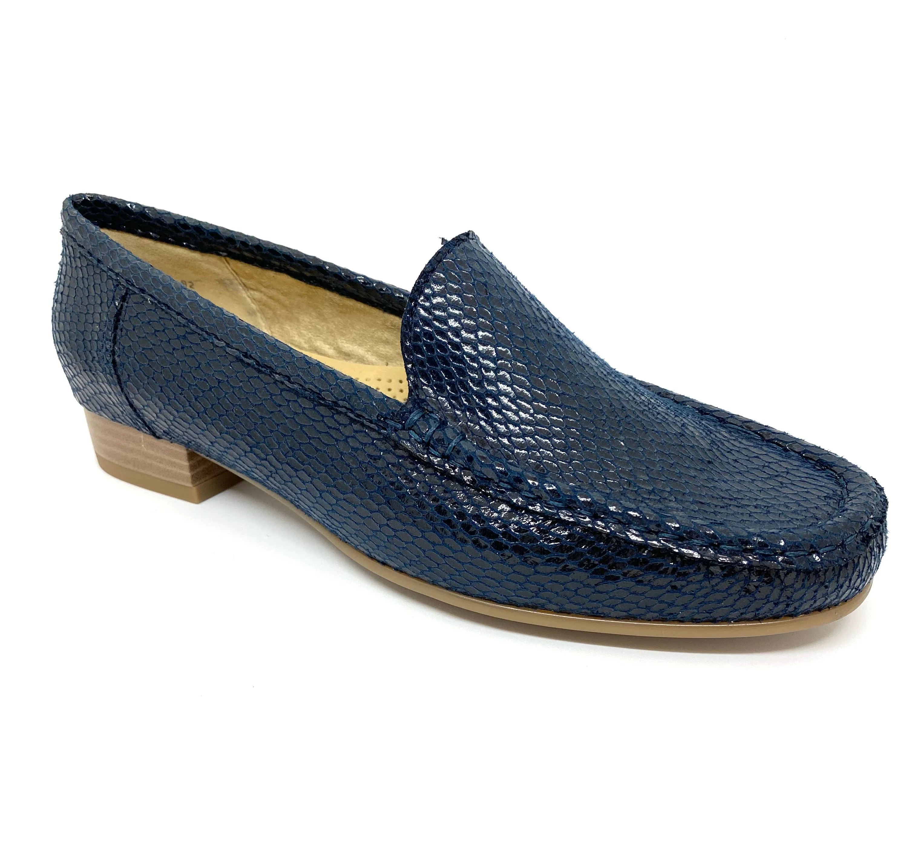 Ara Ladies loafer shoe Navy Lizard Print