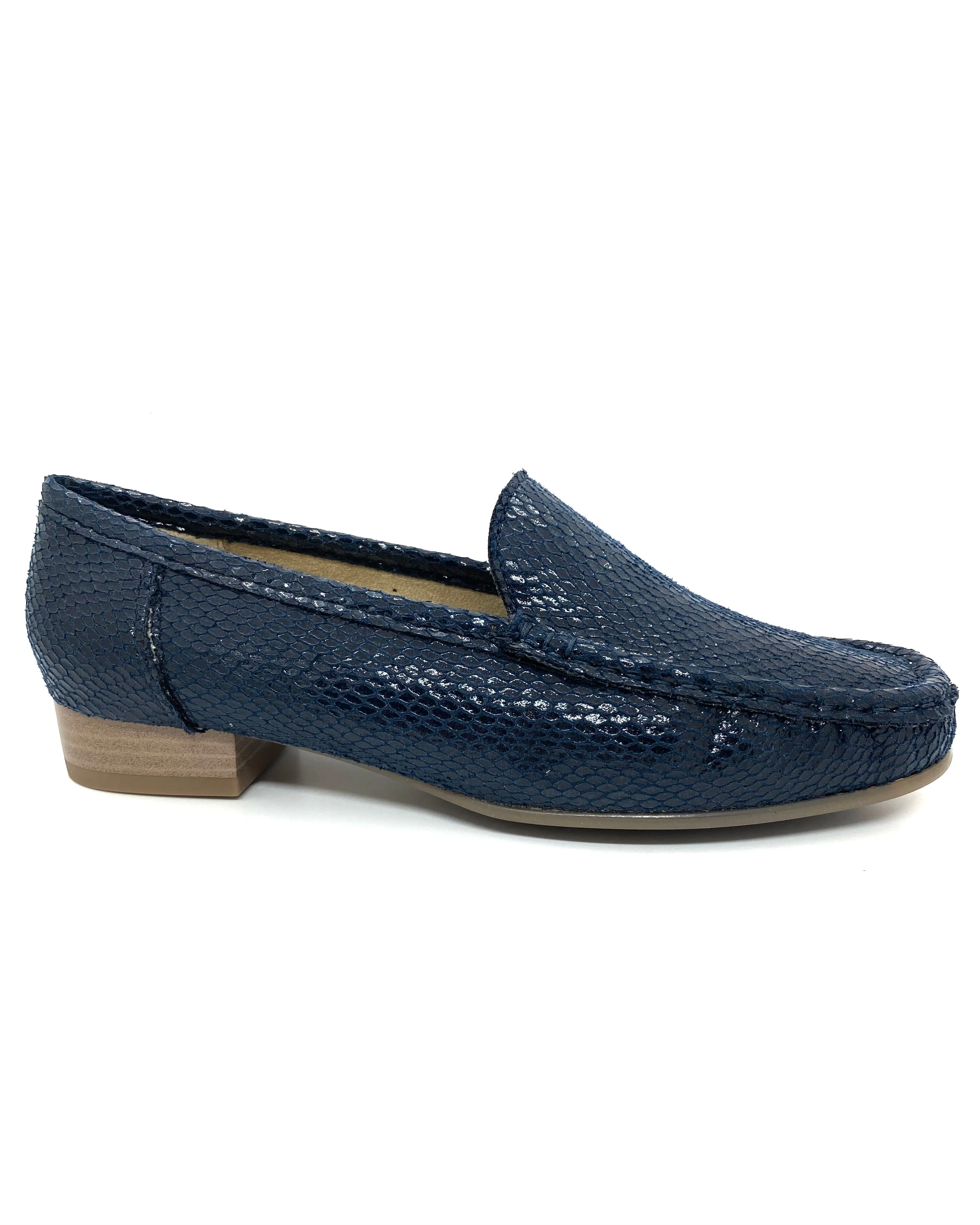 Ara Ladies loafer shoe Navy Lizard Print