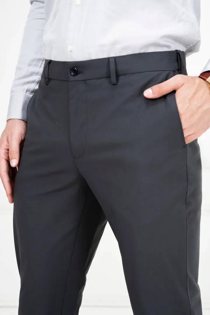 Ash Grey Slim Fit Stretch Formal Pants