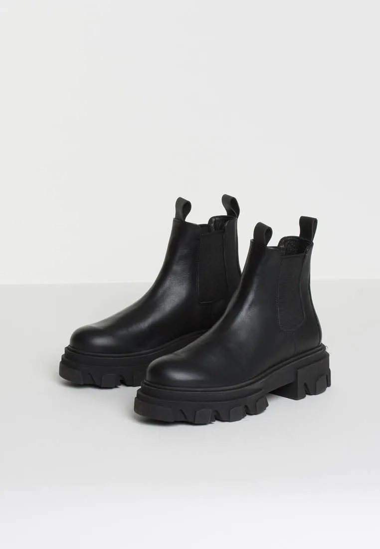 Asta Black Leather Chelsea Boots