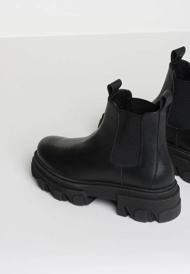 Asta Black Leather Chelsea Boots