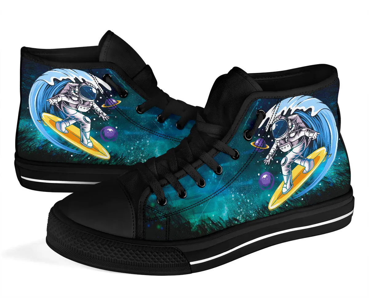 Astronaut Surfing High Top Shoe