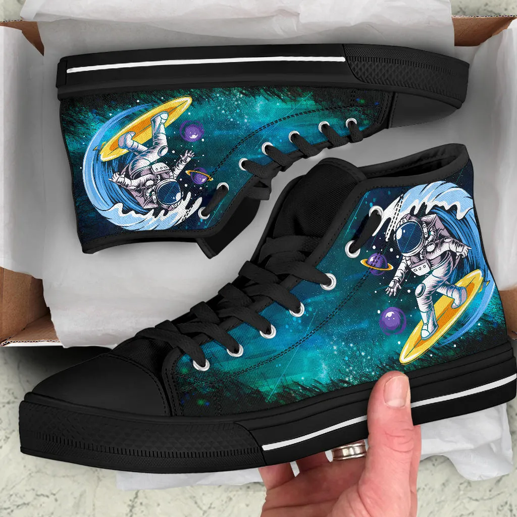 Astronaut Surfing High Top Shoe