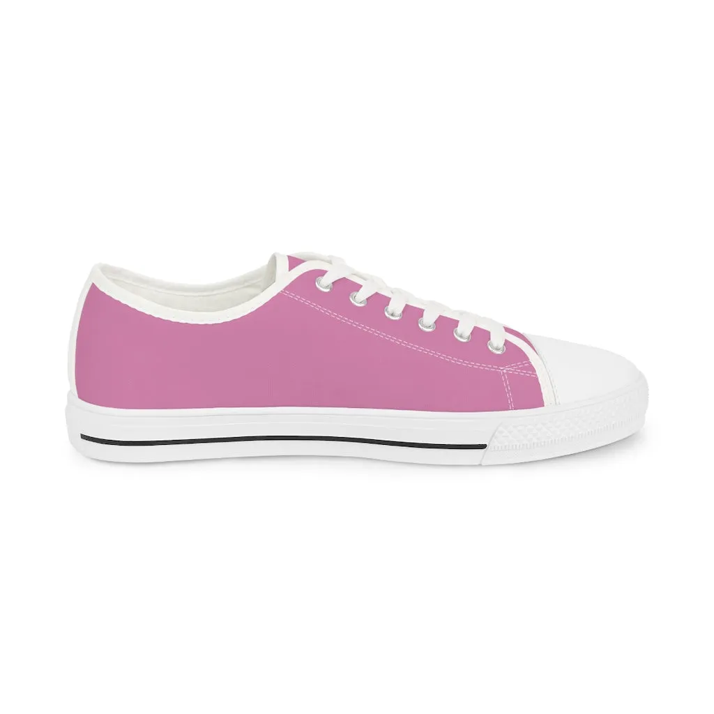 Baby Pink Low Tops, Best Solid Pink Color Modern Best Men's Low Top Sneakers  (US Size: 5-14)