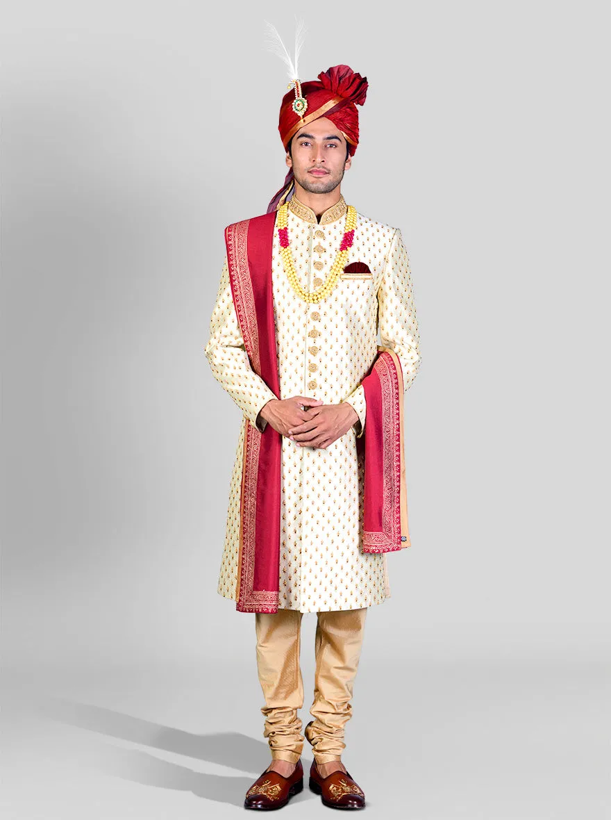 Beige Sherwani | Azania