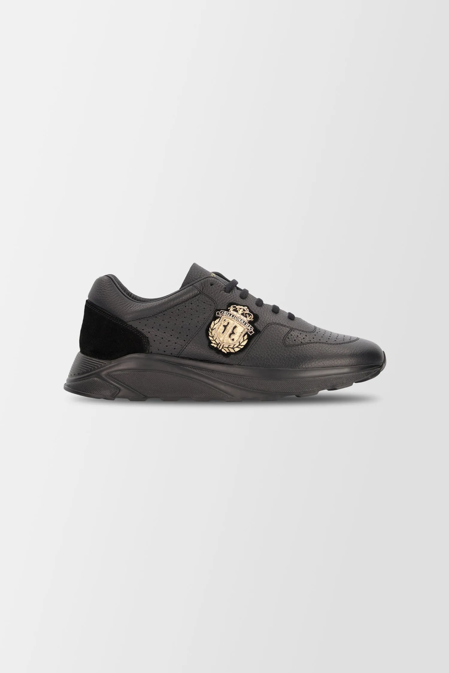 Billionaire Gold Crest Black Sneakers