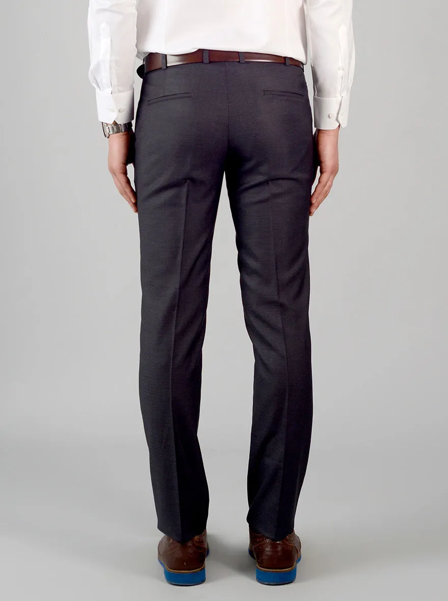 Black Checked Slim Fit Formal Trouser | JB Studio