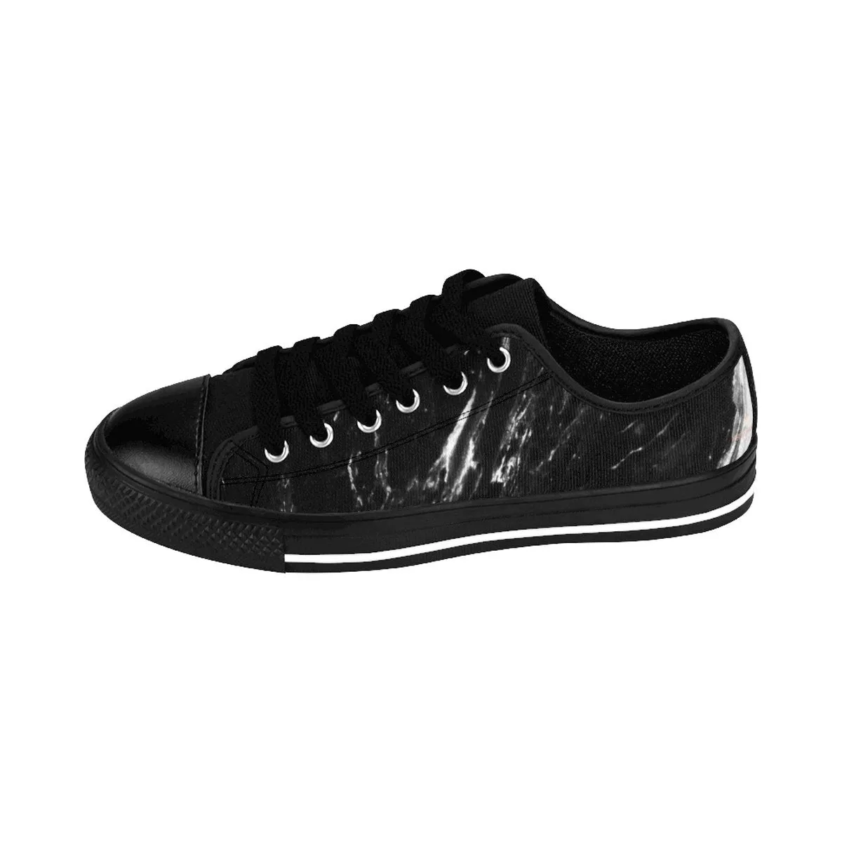 Black Marble Print Men's Sneakers, Modern Low Top Fashion Tennis Best Running Shoes