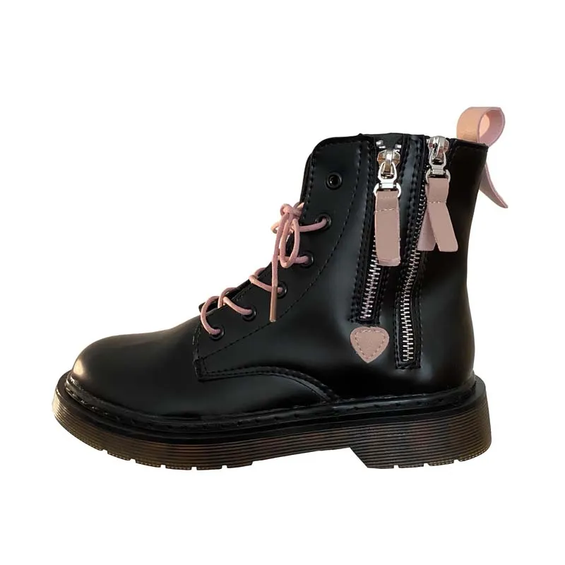 Black   Pink Martin Boots KF6912