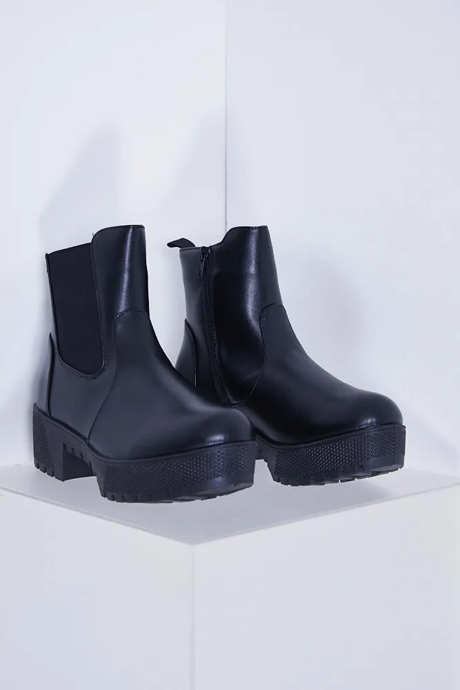 Black Zip Up Chelsea Boots