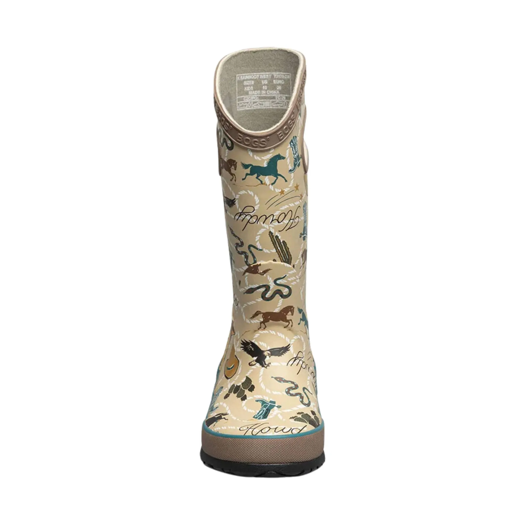 Bogs Kids' New Western Rain Boots - Tan Multi