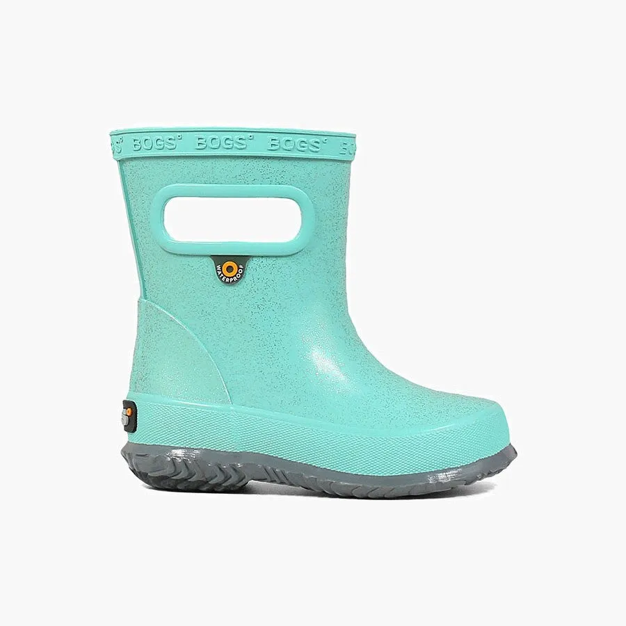 BOGS Turquoise Glitter Skipper Toddler Rain Boot