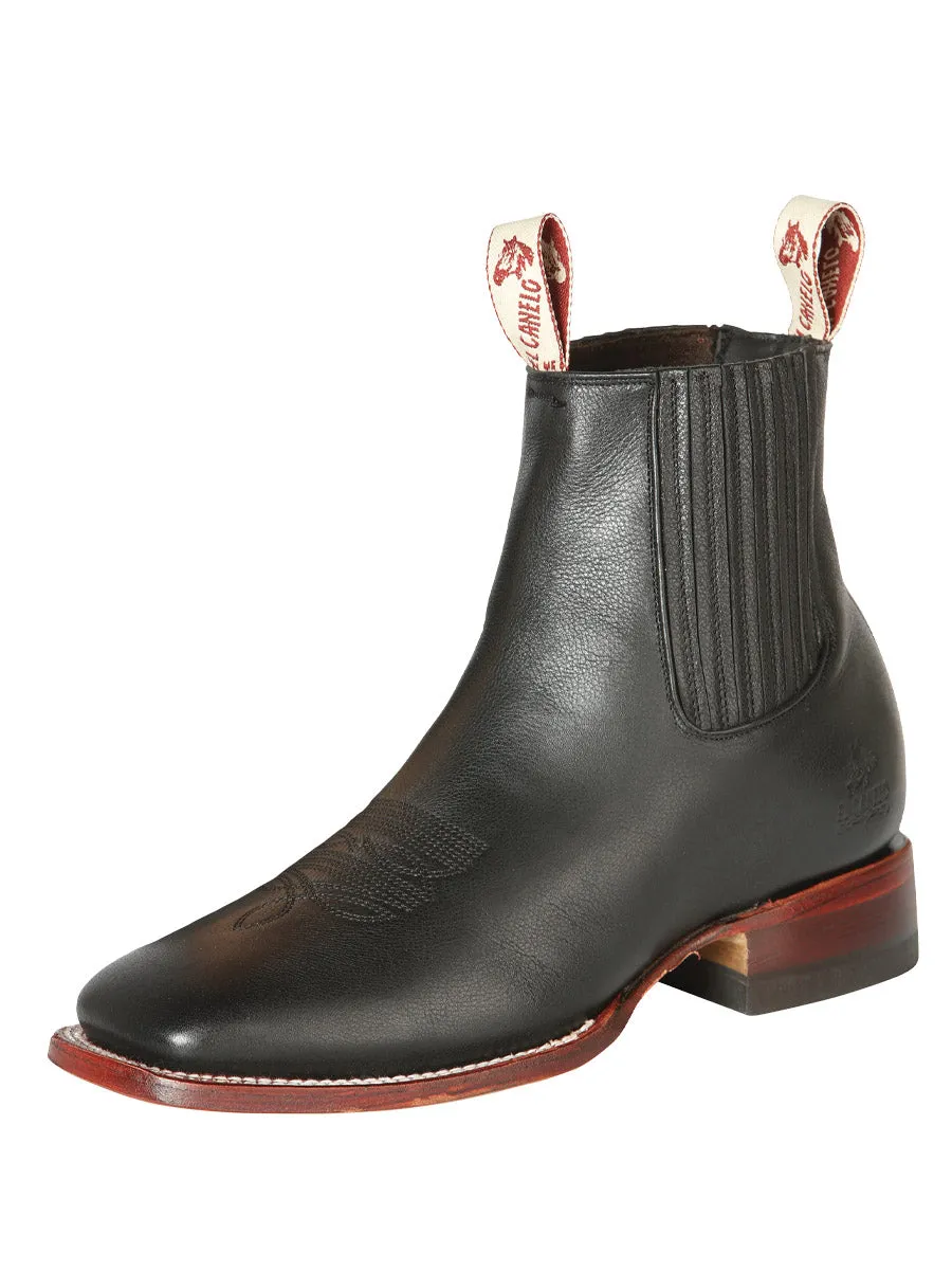 Botines Vaqueros Rodeo Clasicos de Piel Genuina para Hombre 'El Canelo' - ID: 44240