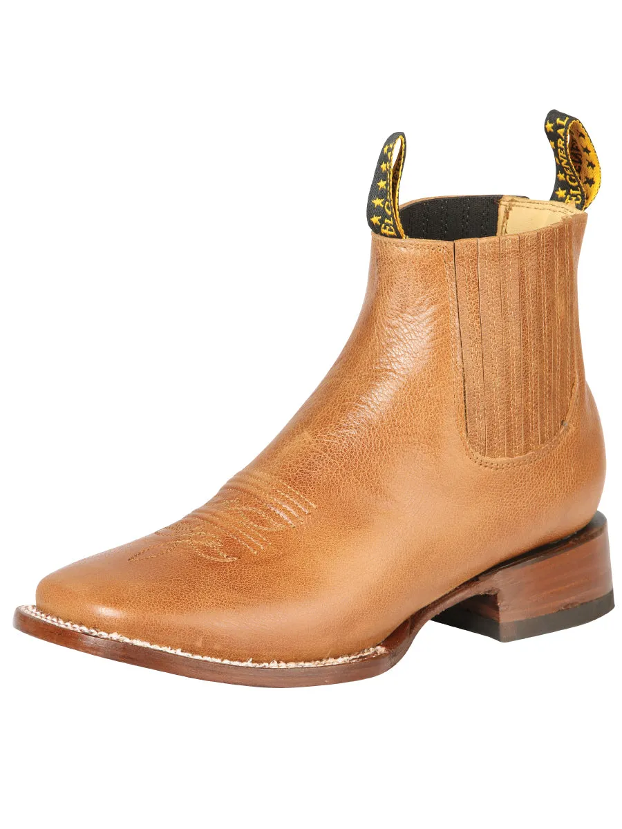 Botines Vaqueros Rodeo Clasicos de Piel Genuina para Hombre 'El General' - ID: 126607