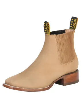 Botines Vaqueros Rodeo Clasicos de Piel Nobuck para Hombre 'El General' - ID: 126194