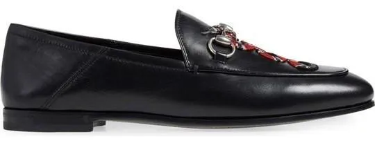 'Brixton' Snake Loafers in Black