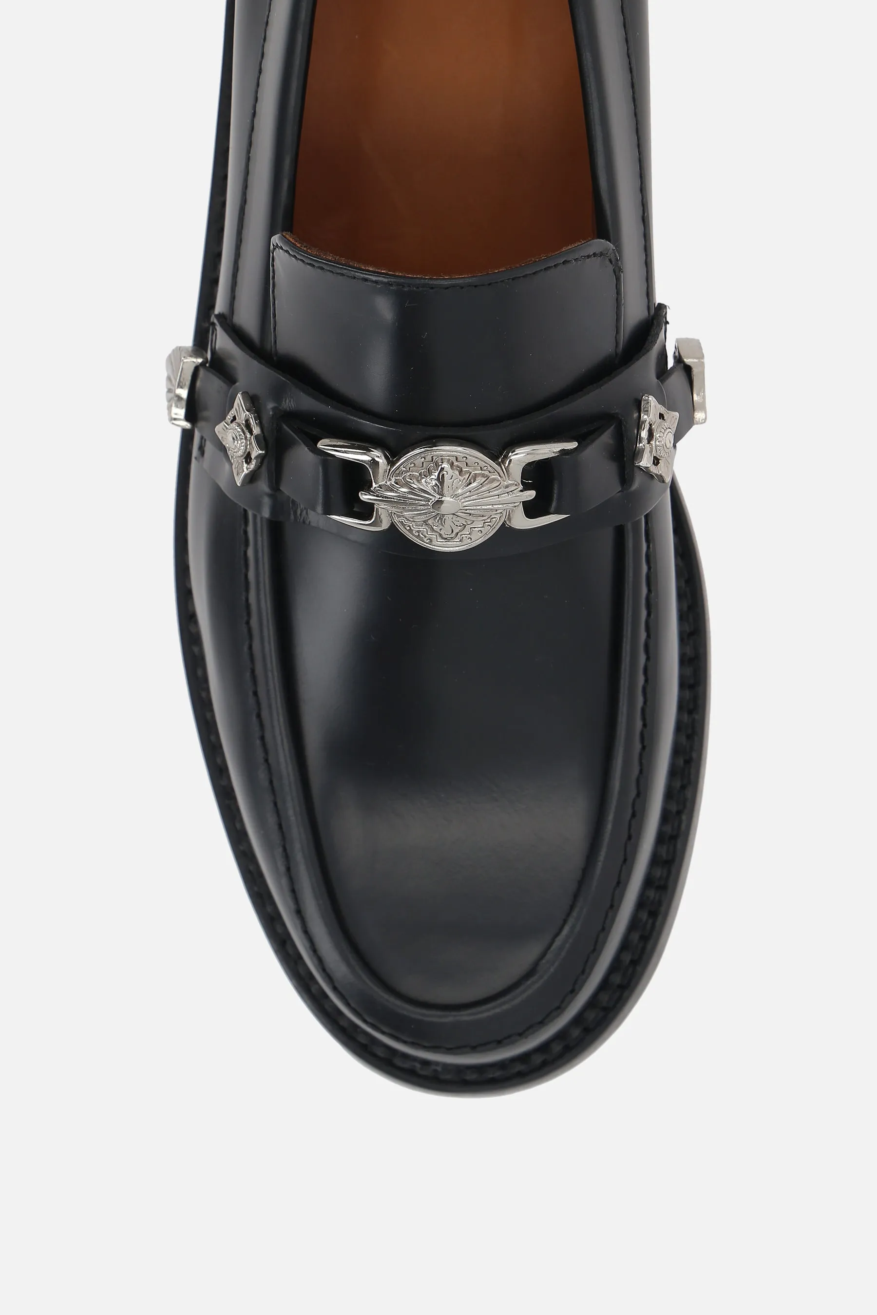 buckle-detailed smooth leather loafers