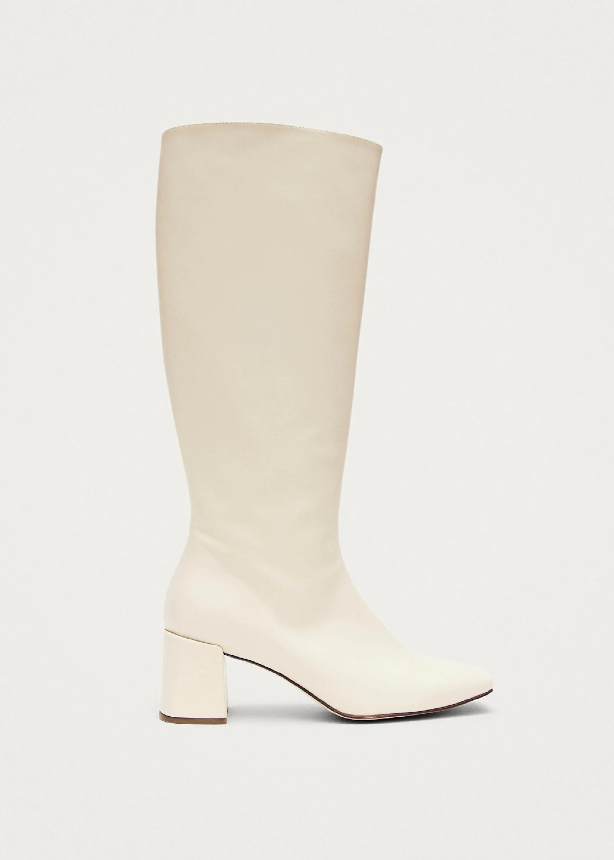 Chalk Warm White Vegan Leather Boots