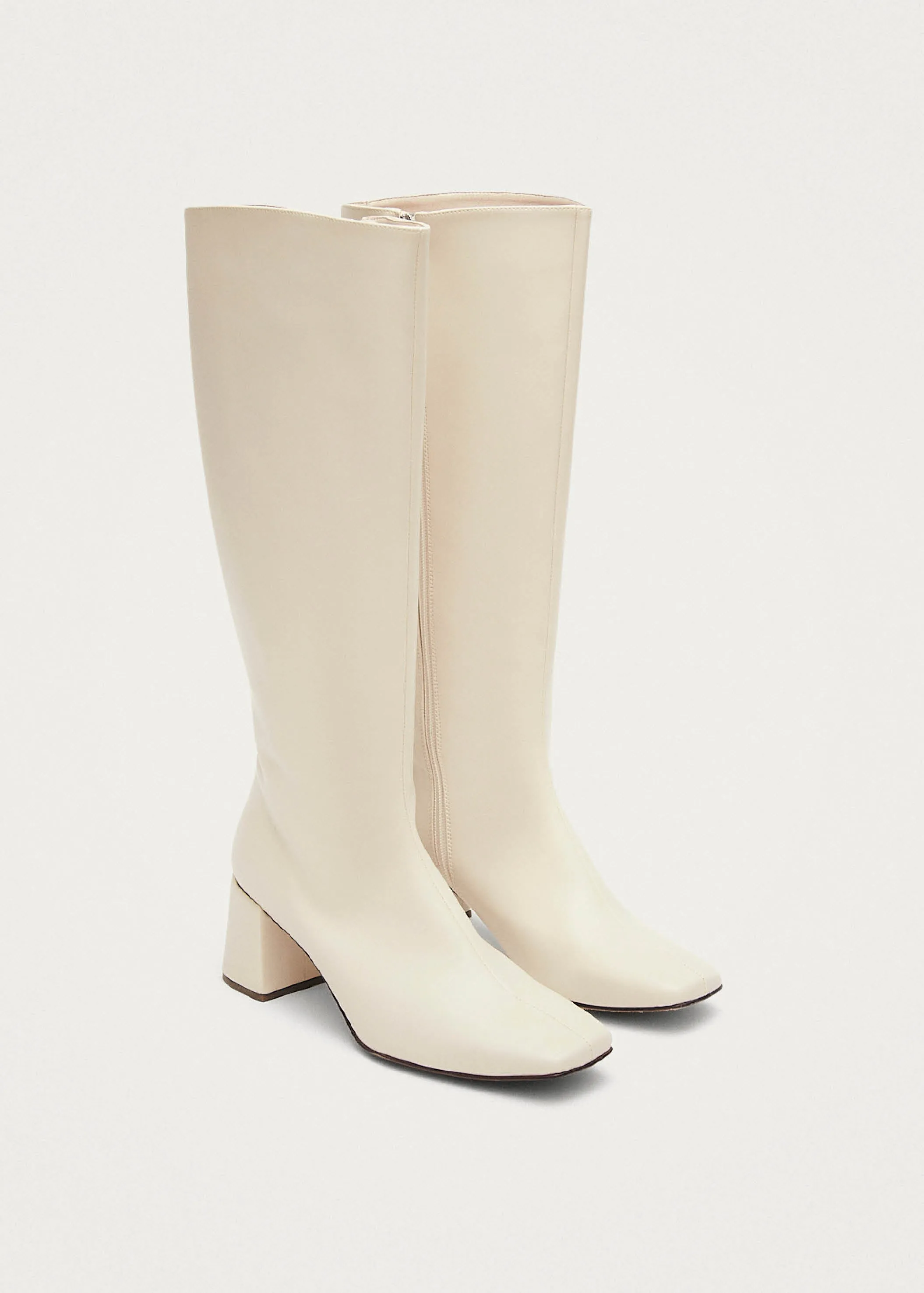 Chalk Warm White Vegan Leather Boots