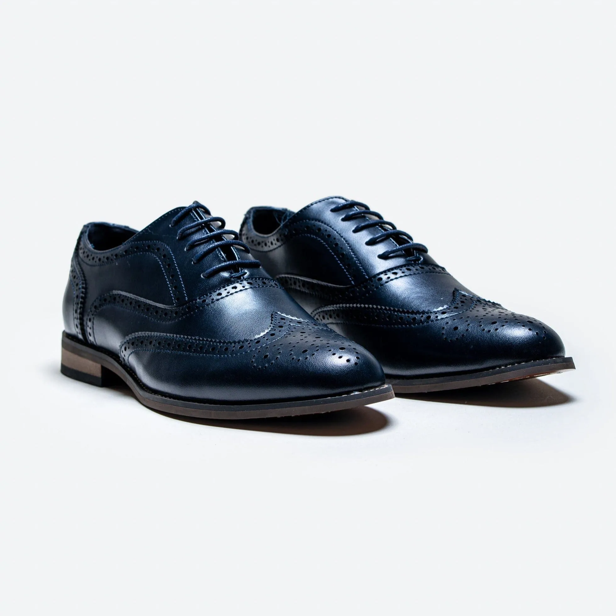 Clark Navy Brogue Shoes