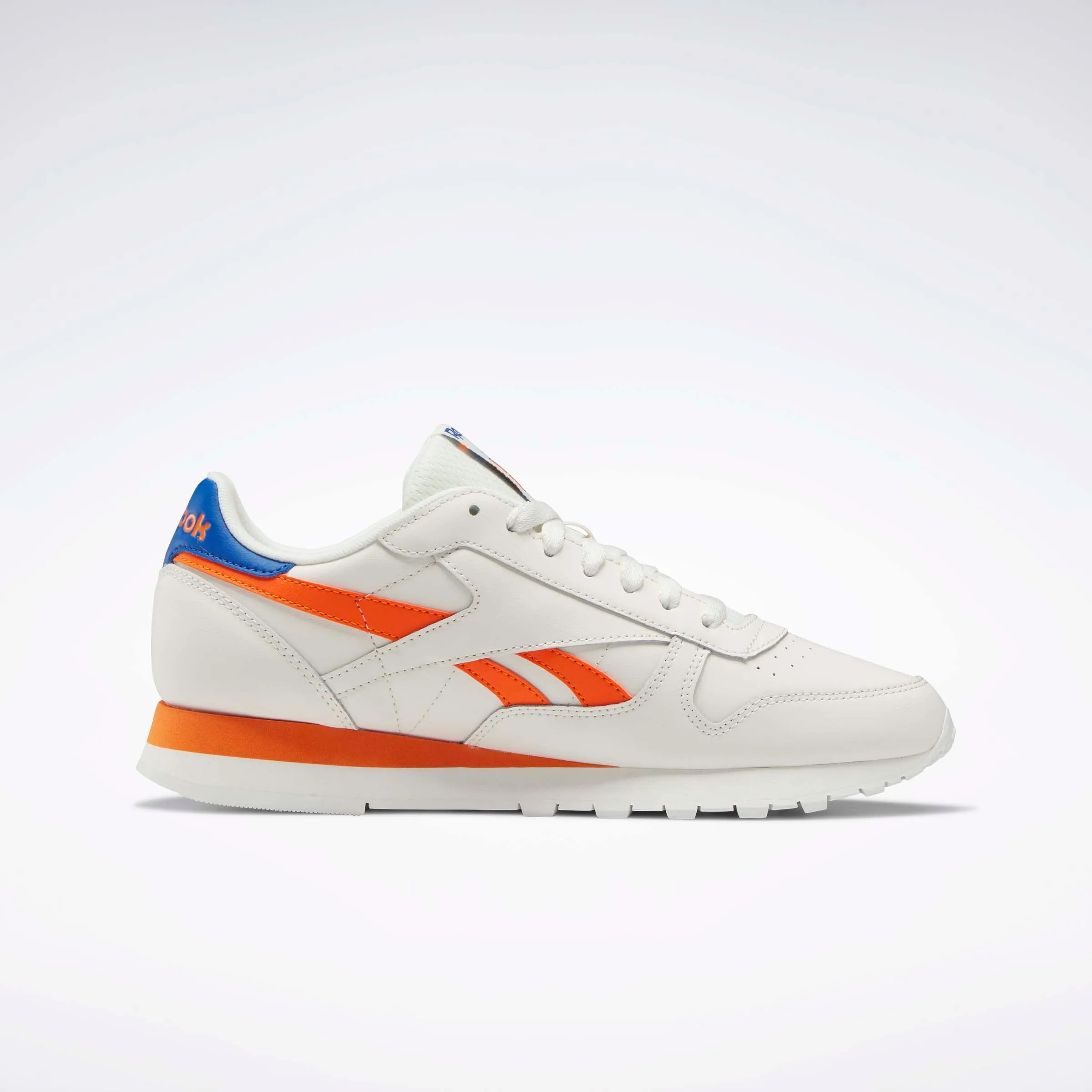 Classic Leather Shoes Chalk/Vector Blue/Smash Orange