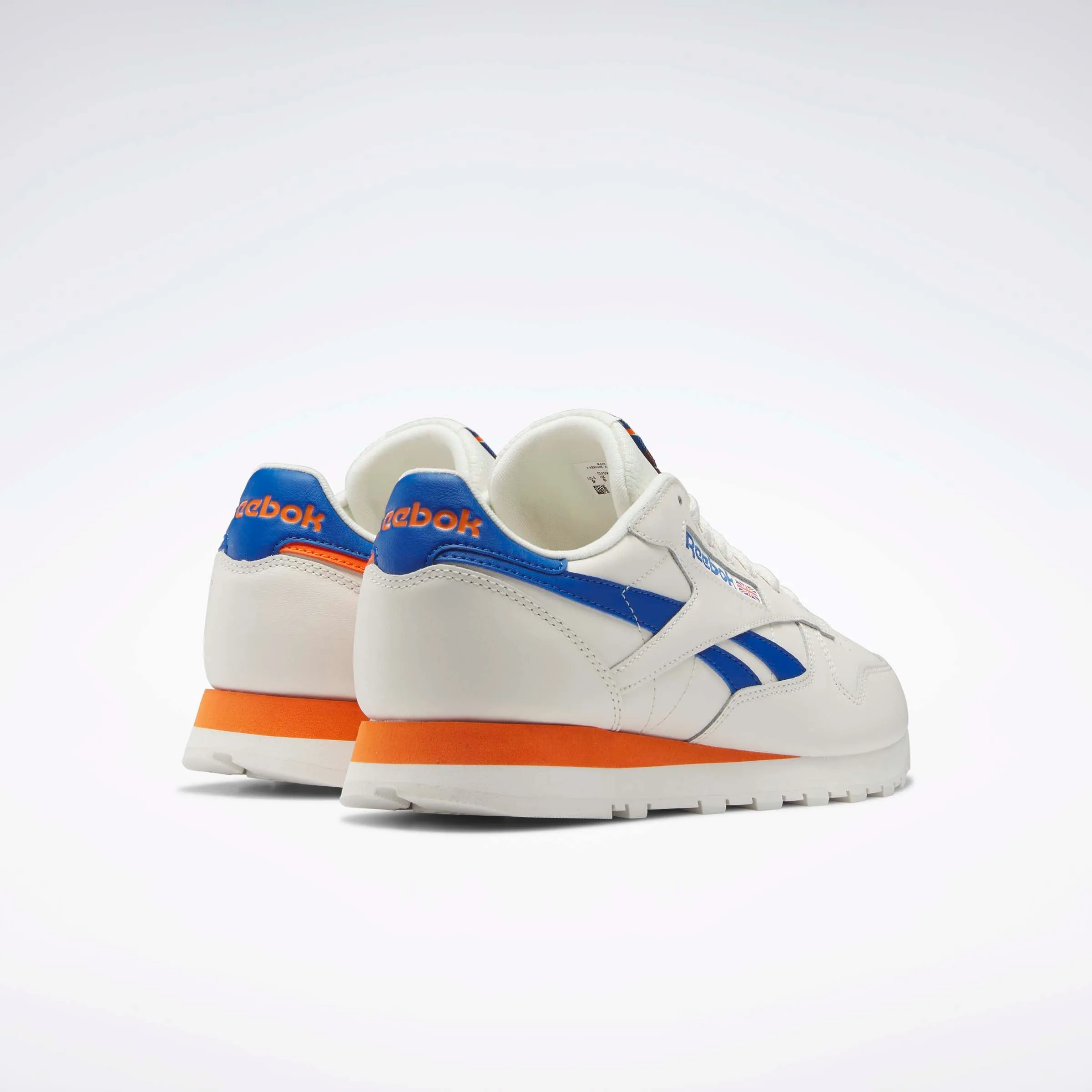 Classic Leather Shoes Chalk/Vector Blue/Smash Orange