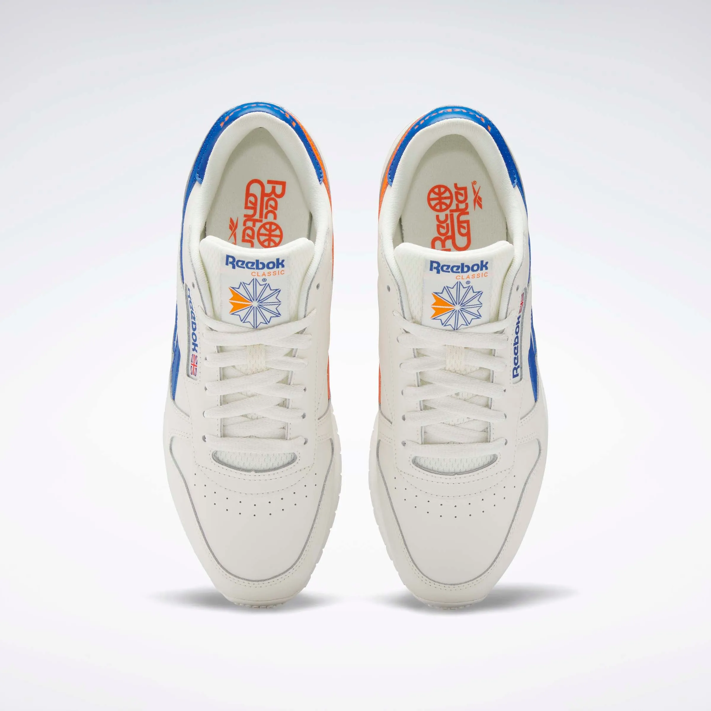 Classic Leather Shoes Chalk/Vector Blue/Smash Orange