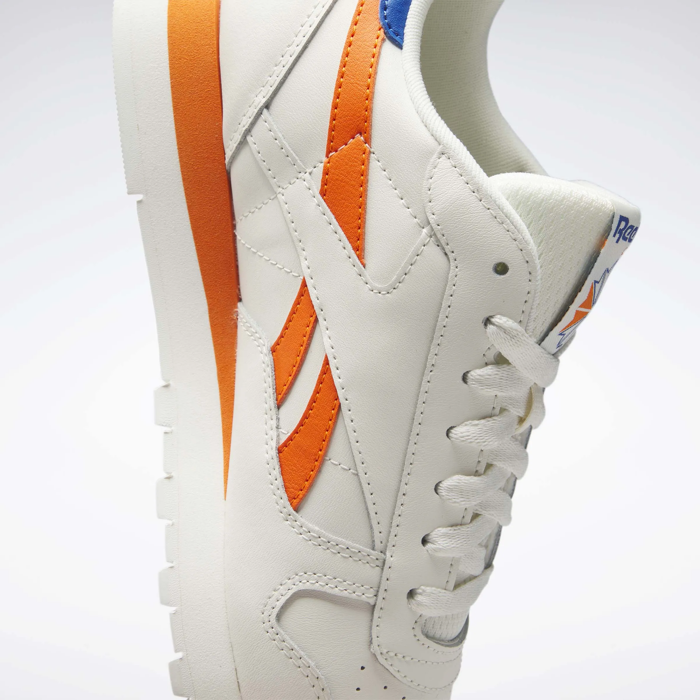 Classic Leather Shoes Chalk/Vector Blue/Smash Orange