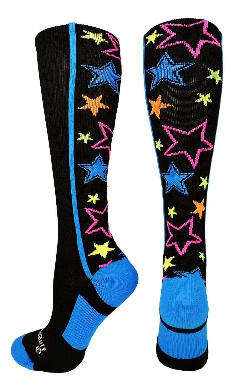 Crazy Socks with Stars Over the Calf Socks (multiple colors)