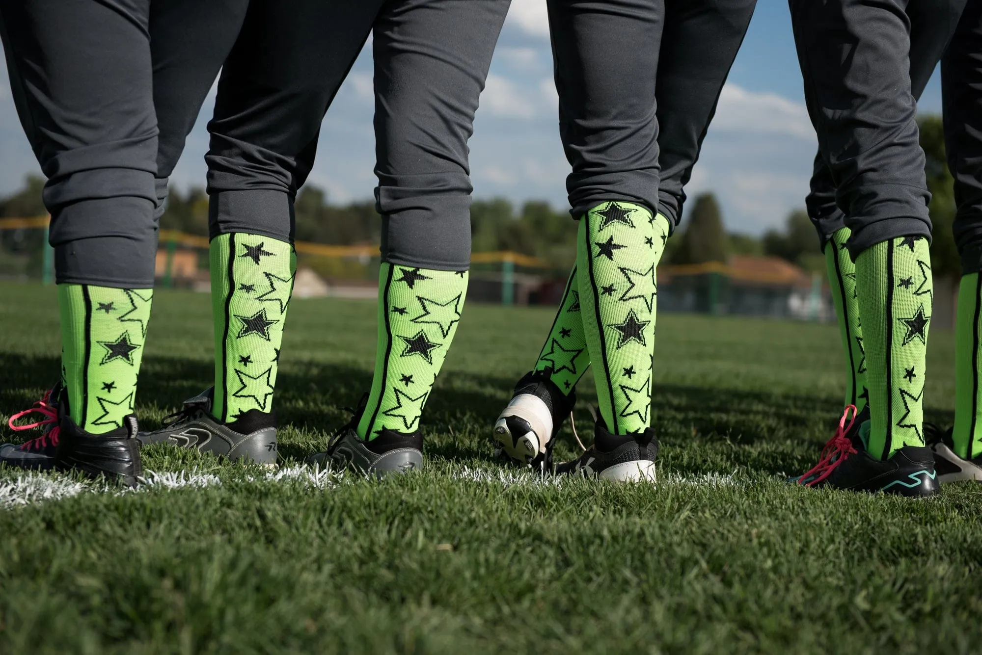 Crazy Socks with Stars Over the Calf Socks (multiple colors)