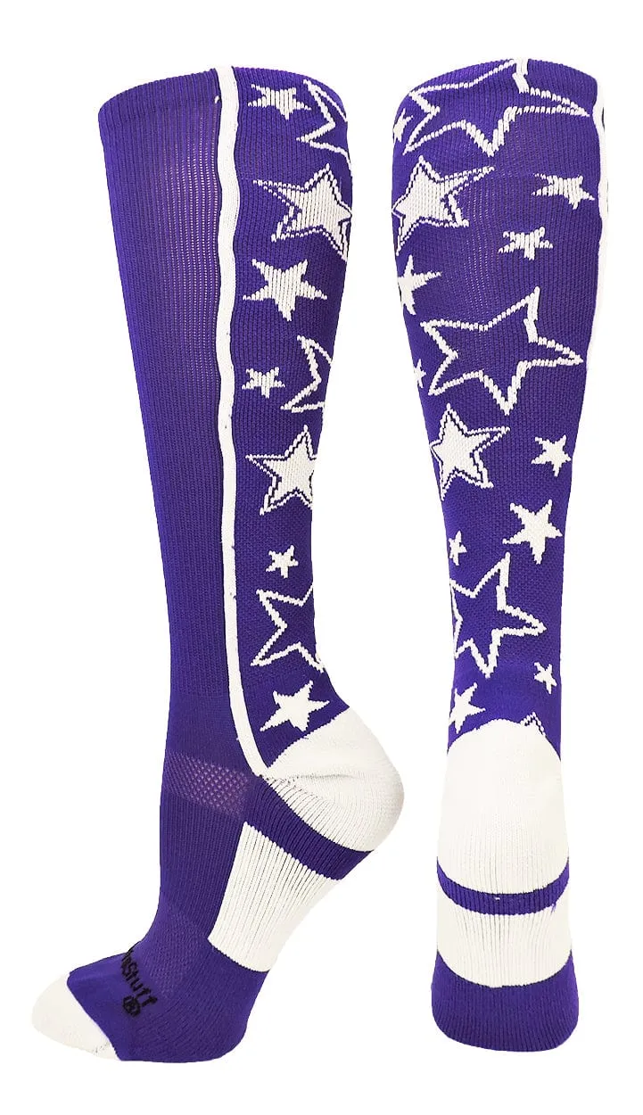 Crazy Socks with Stars Over the Calf Socks (multiple colors)