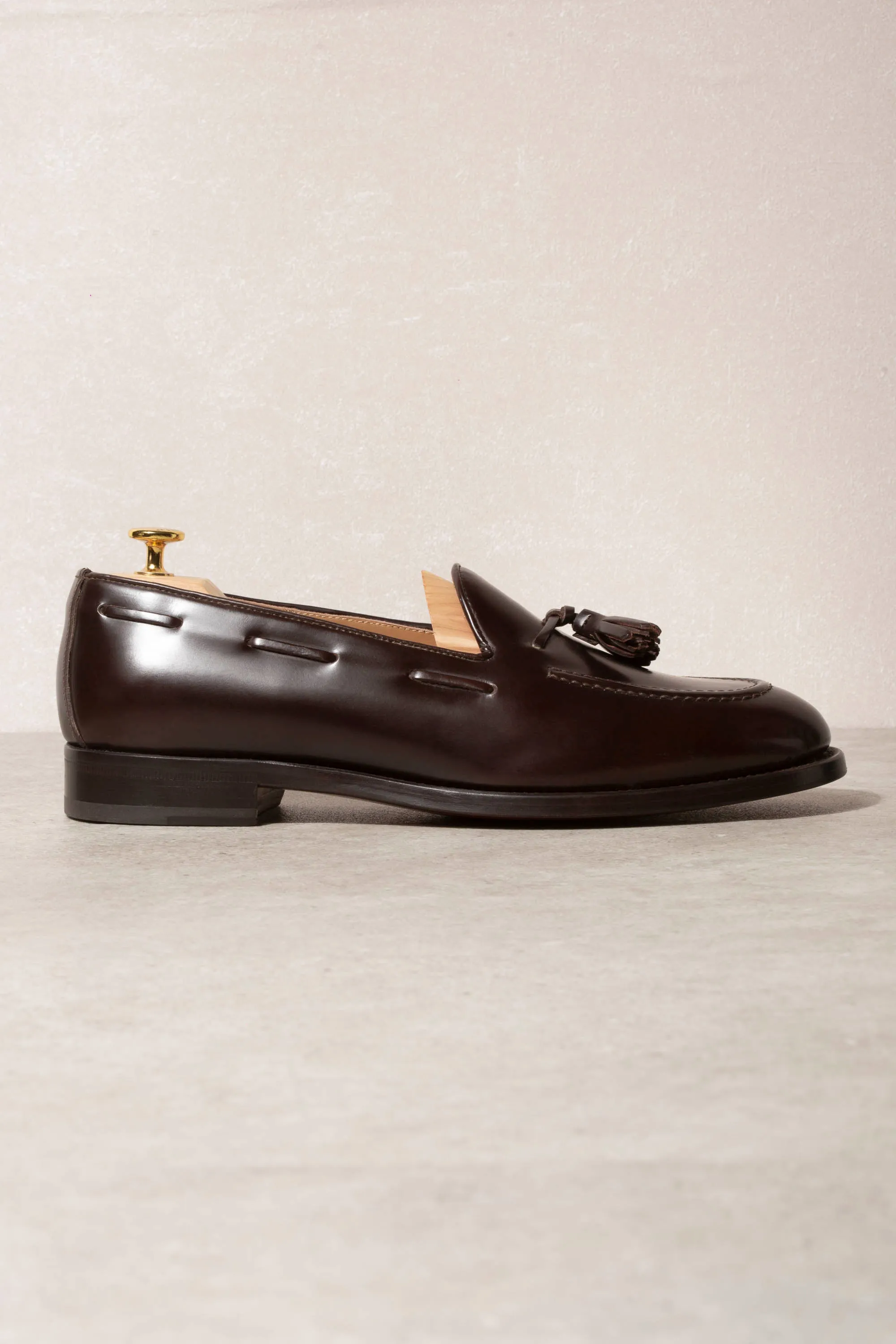 Dark brown tassel loafers - Made In Italy