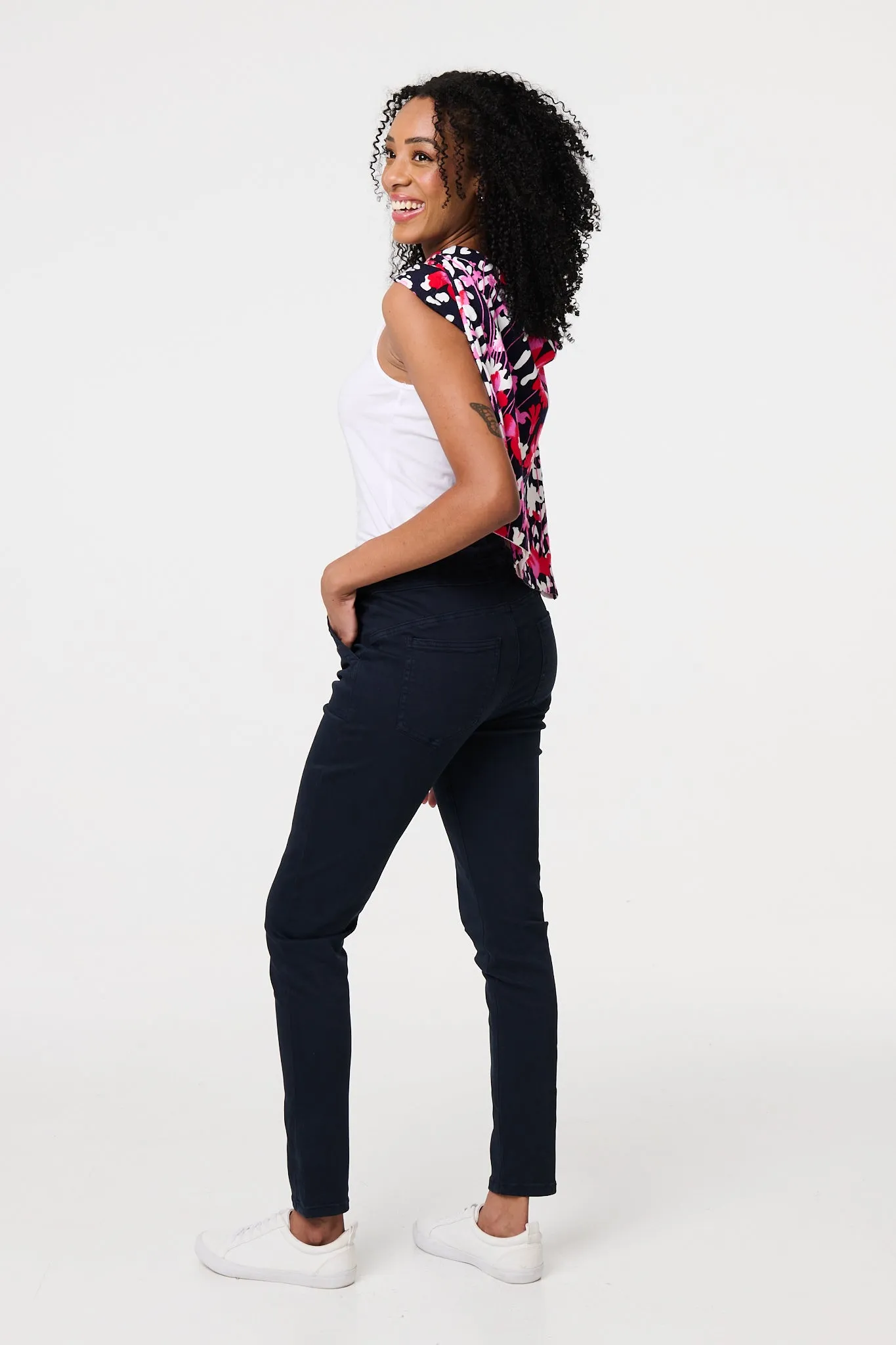 Denim Skinny Ankle Grazer Leggings