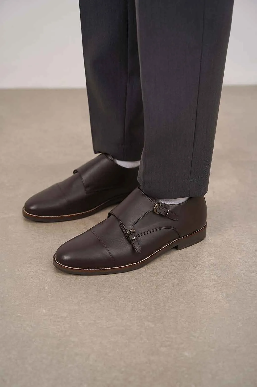 DOUBLE MONK LEATHER SHOES