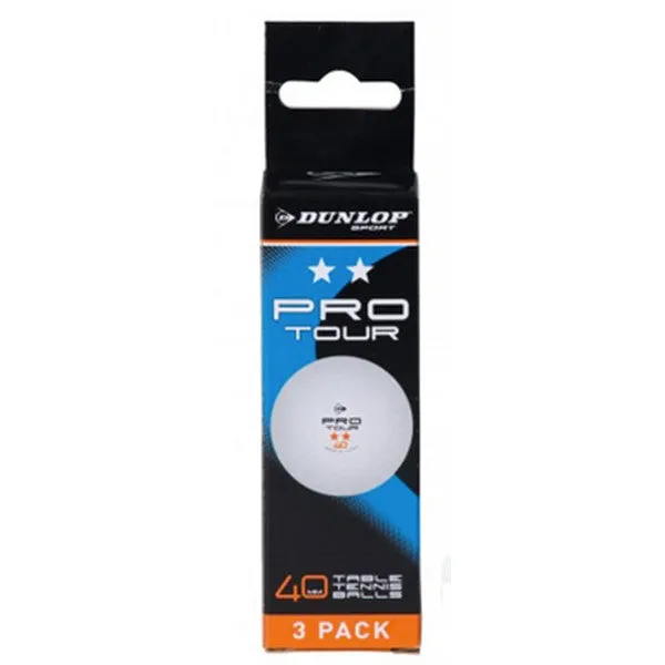 Dunlop Pro Tour Table Tennis Balls - White