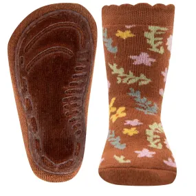 Ewers Brown Flowers Anti Slip Socks 啡色花花防滑襪