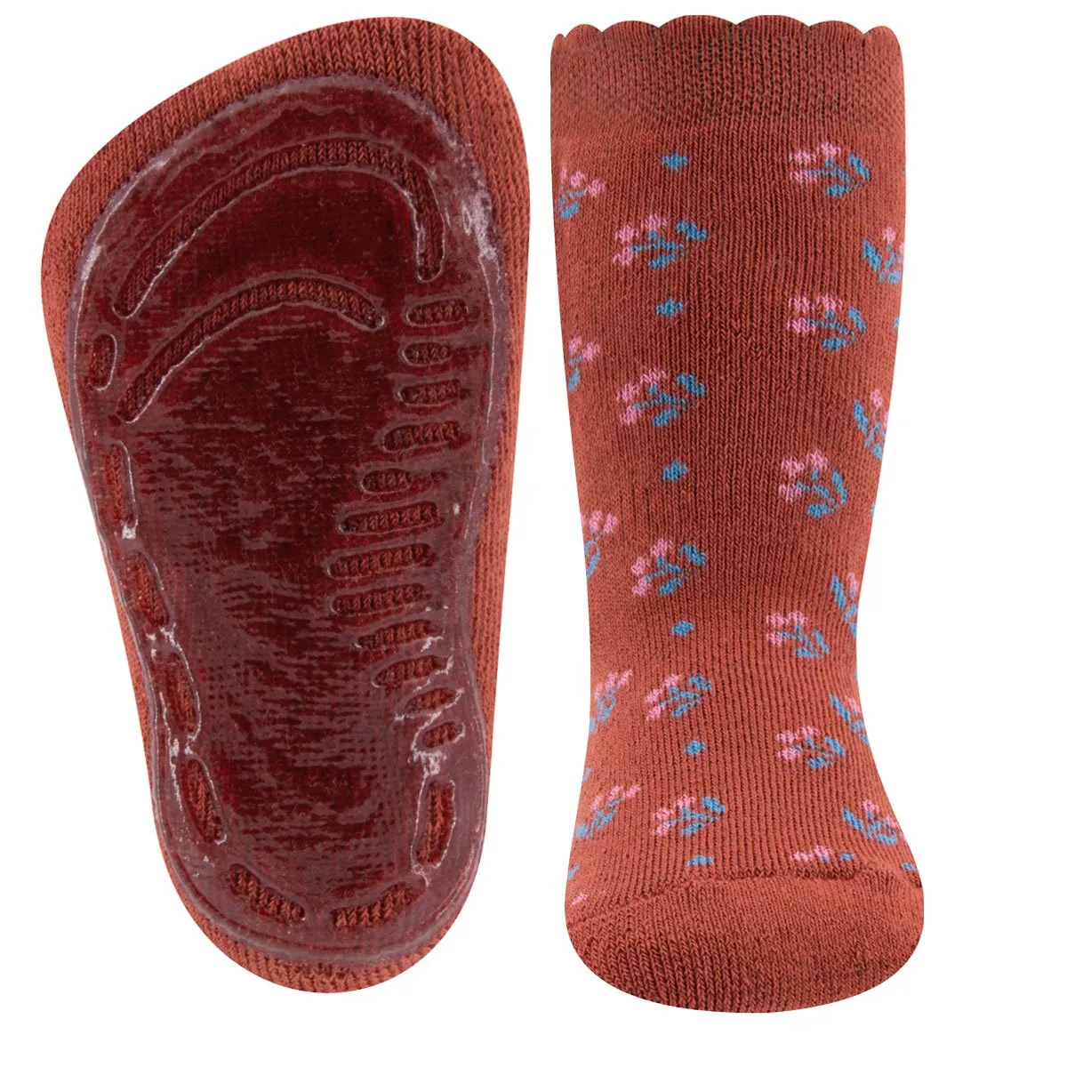 Ewers Mineral Red Flower Anti Slip Socks (12-18m/18-24m/4-6y)