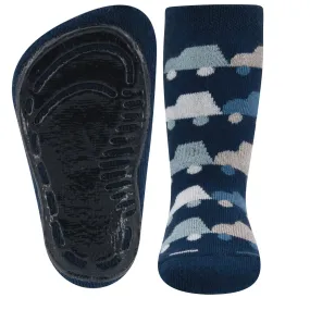 Ewers Navy Cars Anti Slip Socks (9-12m/12-18m/4-6y)