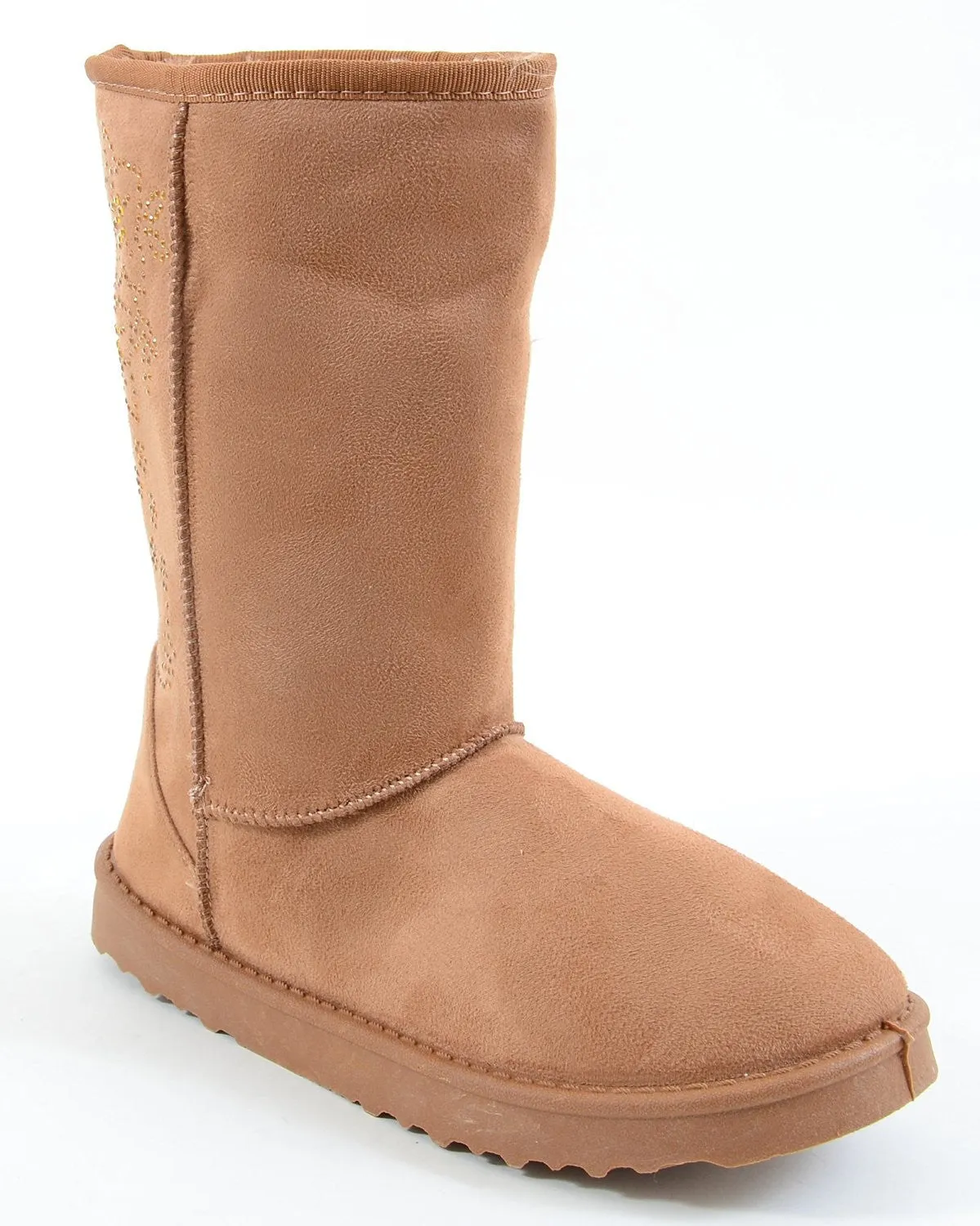 Furry Vegan Shearling Suede Fleece Women's Flat Boot