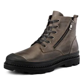 Genuine Leather Autumn Men's Waterproof Ankle Boots, Martin