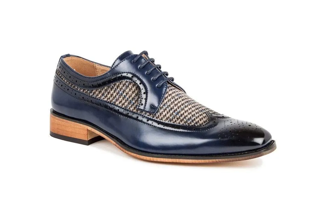 Gino Vitale Men's Wing Tip Brogue Two Tone Shoes