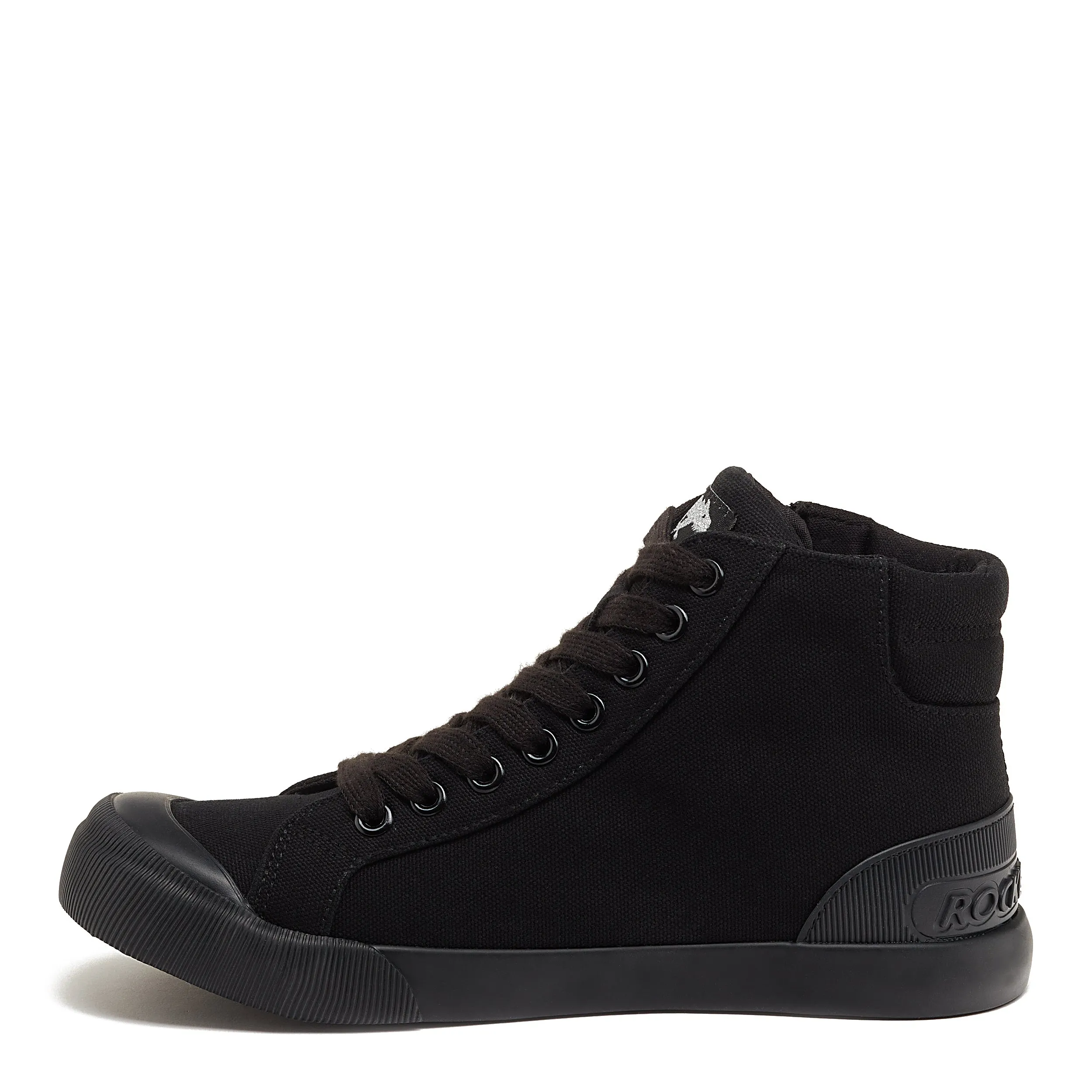 Jazzin High All Black Canvas High-Top Trainers