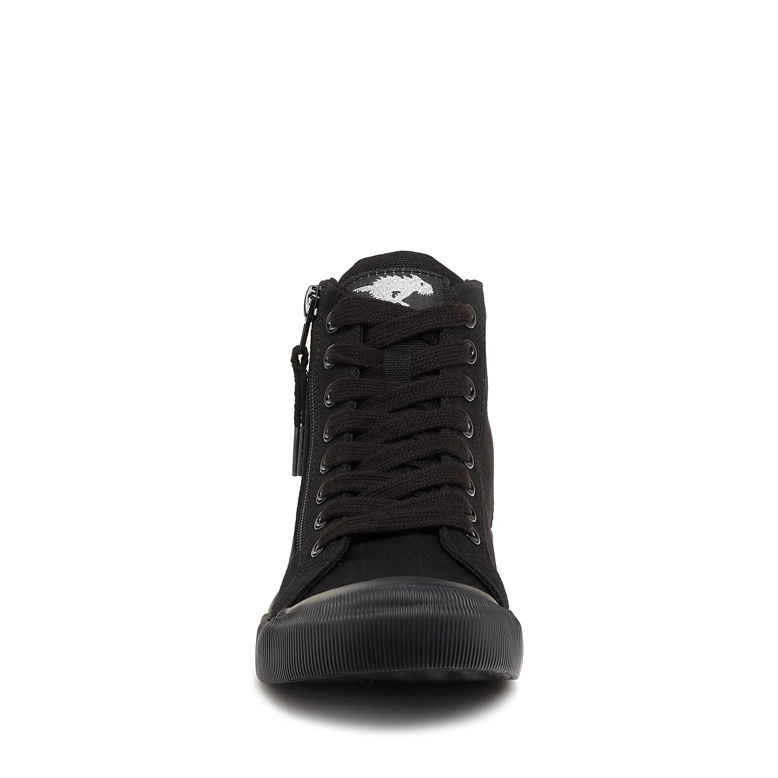 Jazzin High All Black Canvas High-Top Trainers